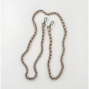 Silver Tone Chain Link Pink Leatherette Shoulder Strap Replacement 50”